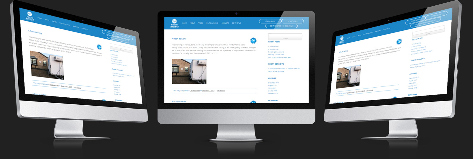 Stamford Web Design - Fresh Wheels Refrigeration